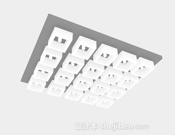 灰色吸顶灯3d模型下载