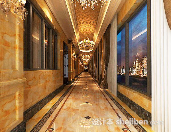 酒店走廊3d模型下载