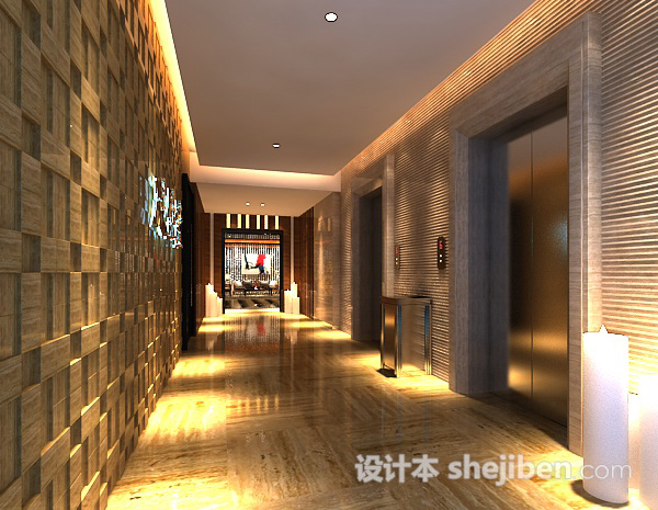 电梯走廊3d模型下载