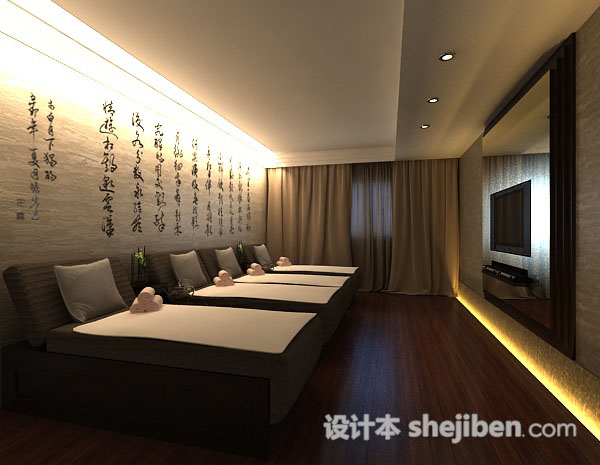 中式休闲会所3d模型下载