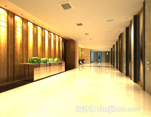 酒店电梯走廊3d模型下载