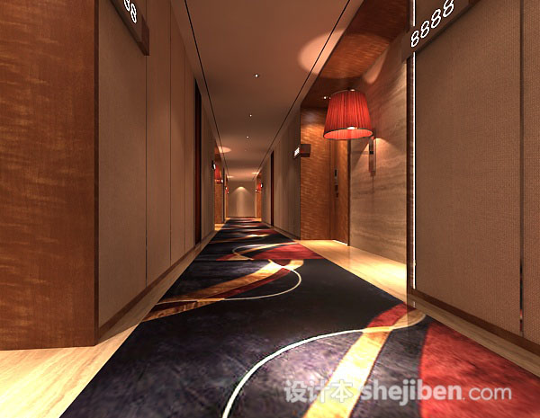 酒店走廊3d模型下载