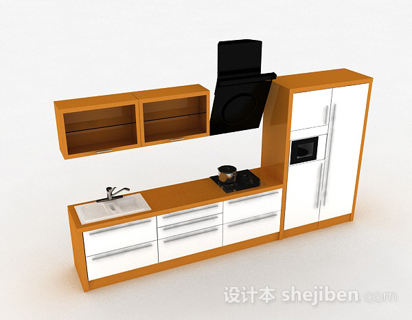 木质简易橱柜3d模型下载