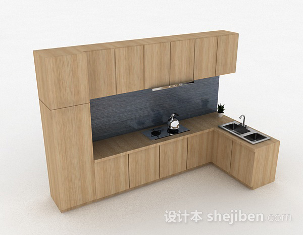 木质橱柜套装3d模型下载
