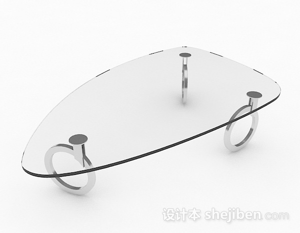 简约玻璃茶几3d模型下载