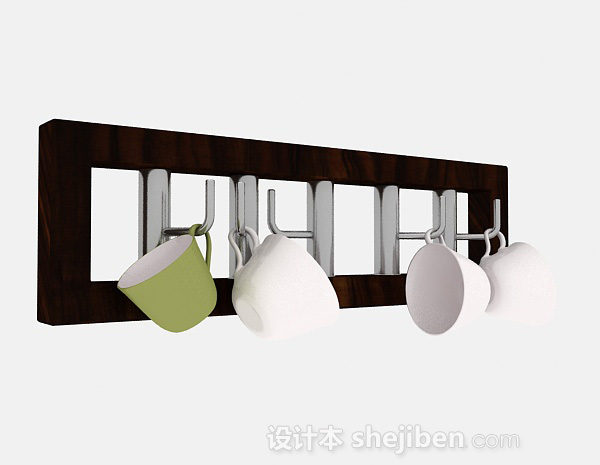 木质厨房晾碗架3d模型下载