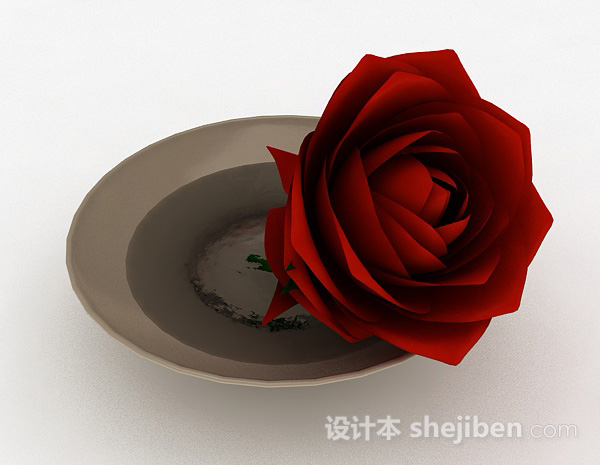 玫瑰摆设3d模型下载