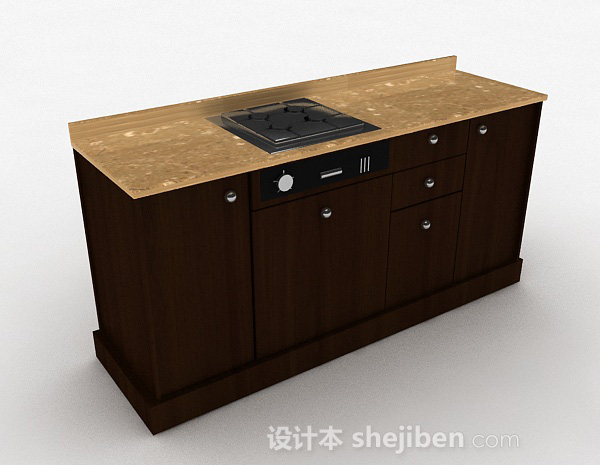 木质棕色橱柜3d模型下载