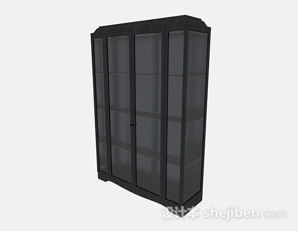 黑色展示柜3d模型下载