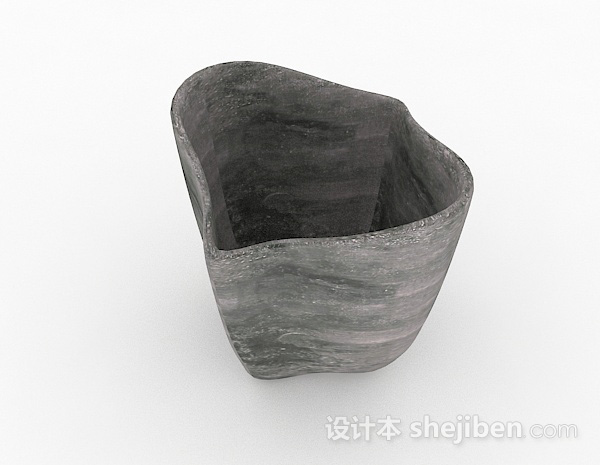 古朴家居盆栽花盆3d模型下载