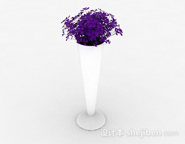 紫色盆栽3d模型下载