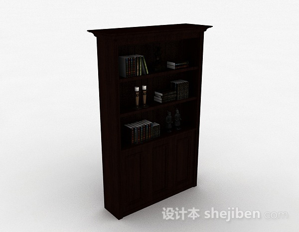 棕色木质展示柜3d模型下载