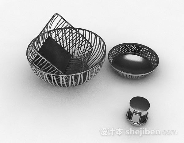 不锈钢镂空厨房用具3d模型下载