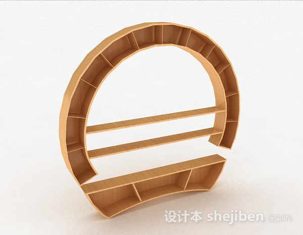中式木质展示柜3d模型下载