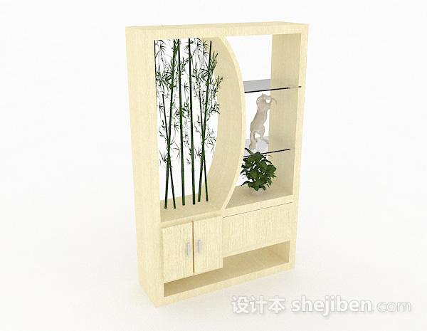 家居黄色展示柜3d模型下载