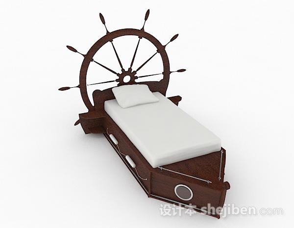 轮船主题儿童床3d模型下载