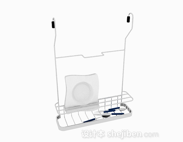简约金属厨房晾碗架3d模型下载