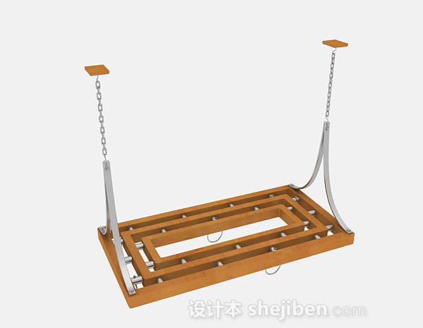 最新木质厨房器具悬挂架3d模型下载
