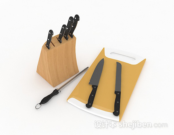 厨房刀具砧板3d模型下载