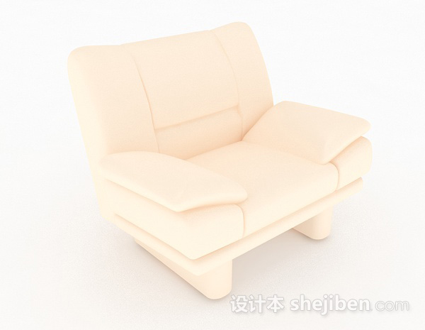 黄色家居单人沙发3d模型下载