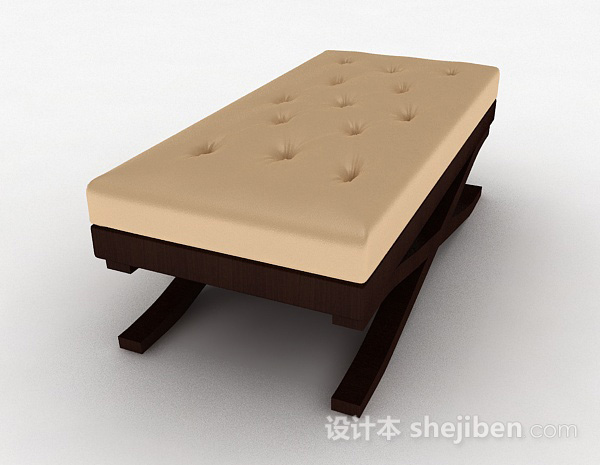现代风格木质柔软脚凳3d模型下载