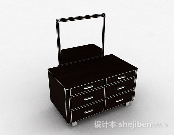 黑色简约梳妆台3d模型下载