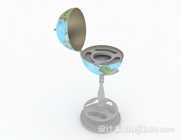 现代风格空心地球仪3d模型下载
