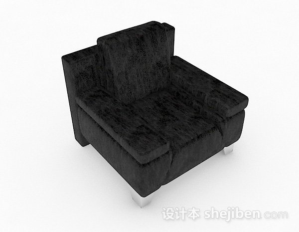 黑色单人沙发3d模型下载