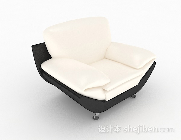 白色单人沙发3d模型下载