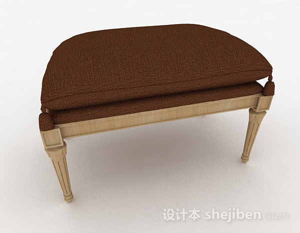 欧式古典沙发凳3d模型下载