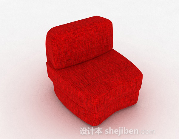 红色单人沙发3d模型下载
