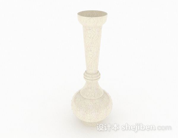 现代风格白色夸张喇叭造型花瓶3d模型下载