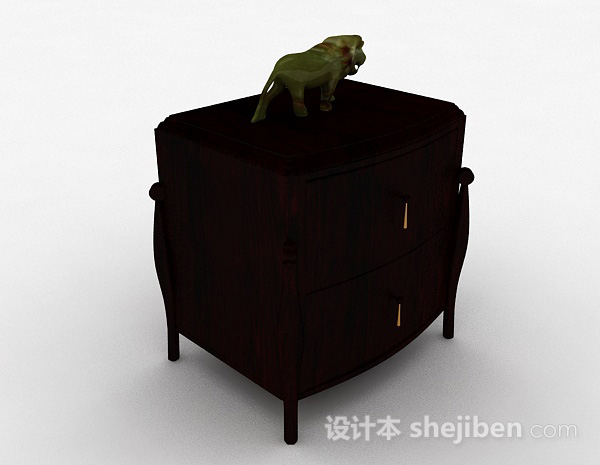 木质家居床头柜3d模型下载