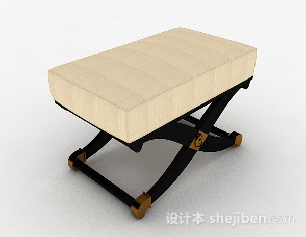 黄色沙发凳子3d模型下载