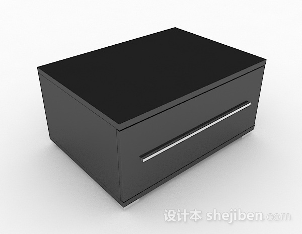 灰色简约床头柜3d模型下载