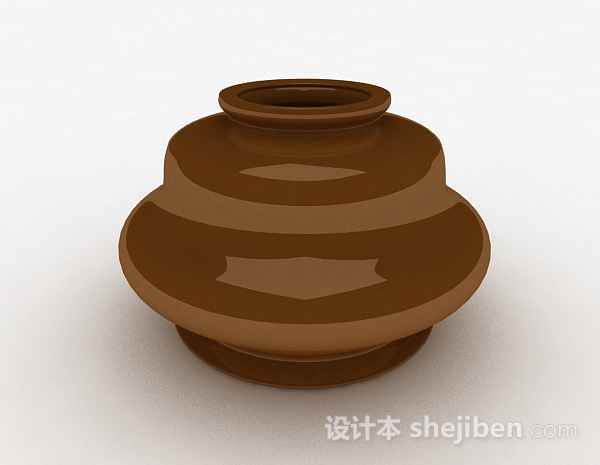 现代风格棕色花瓶3d模型下载