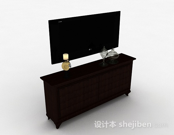 黑色电视机3d模型下载