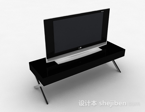 现代风格黑色电视剧3d模型下载
