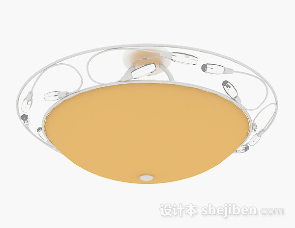 黄色吸顶灯3d模型下载