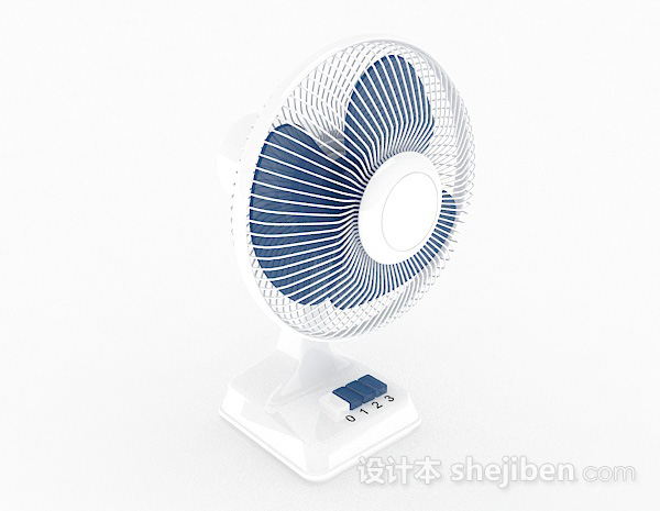 现代风格白色电风扇3d模型下载