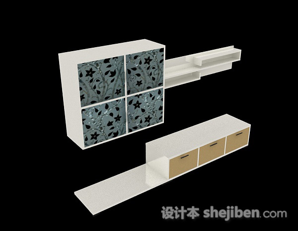 家居简约柜子3d模型下载