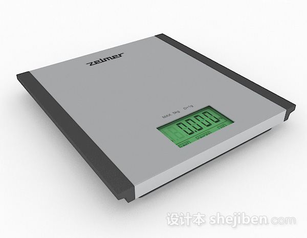 现代风格灰色体重秤3d模型下载