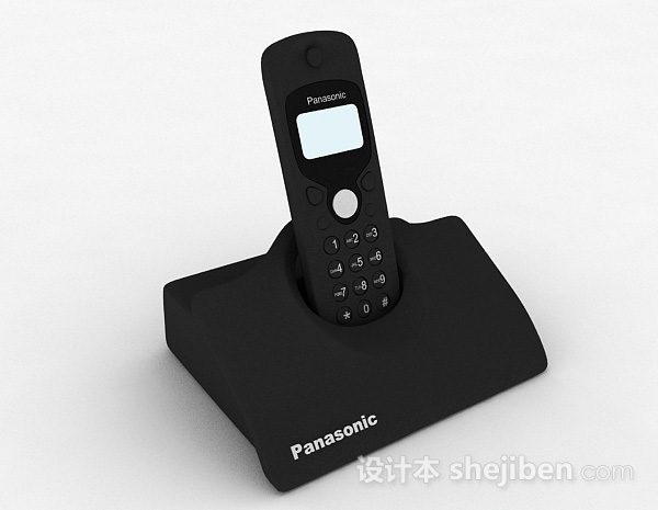 黑色电话机3d模型下载