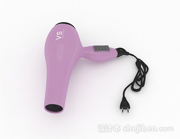 现代风格紫色电吹风3d模型下载