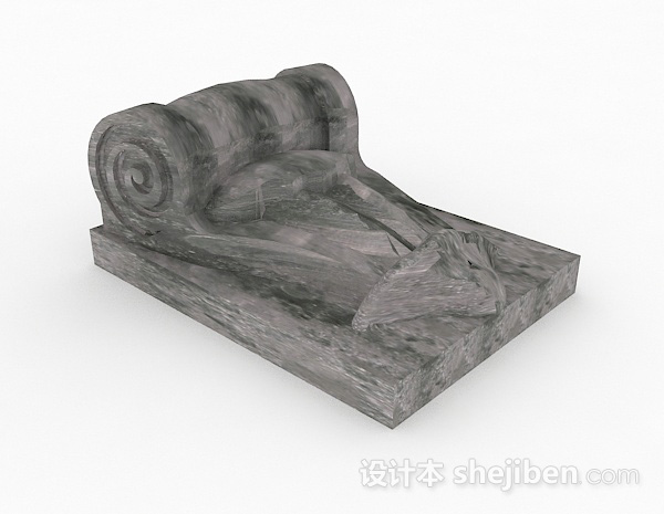 现代风格石质雕塑品3d模型下载