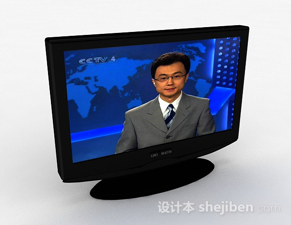 黑色电视机3d模型下载