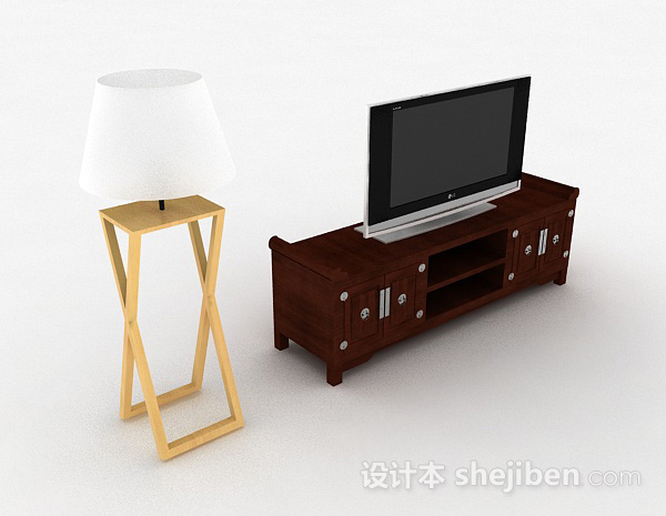 黑色电视机3d模型下载