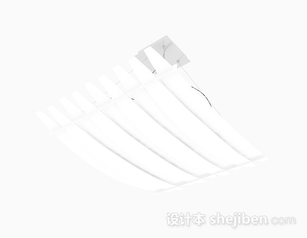 白色吸顶灯3d模型下载