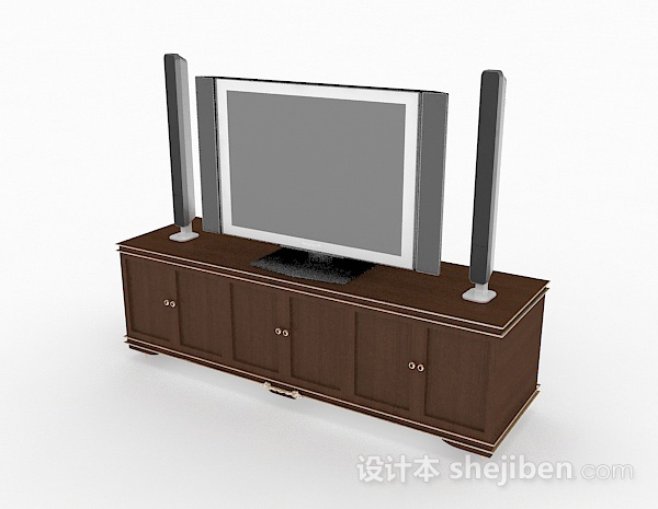 灰色电视机3d模型下载