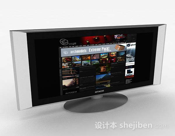 液晶电视机3d模型下载